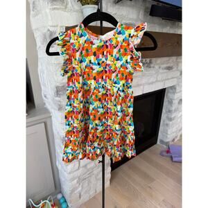 Briton Court Girls Multicolor Flutter Sleeve Dress Size 3Y